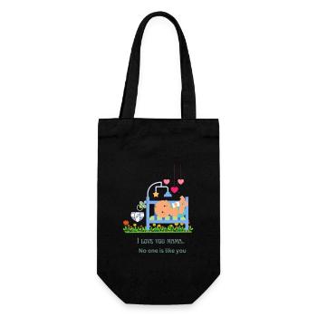 Ich liebe Mama - Geschenkbeutel für Flaschen - Schwarz - Vorne