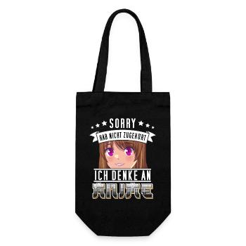 Lustiges Anime Design für Manga und Anime Fans - Geschenkbeutel für Flaschen - Schwarz - Vorne