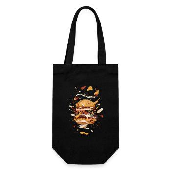 Burger Exploded | Deconstructed Burger - Gift Bag for Bottles - black - Front