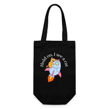 Attends je vois un chat - Sac à bouteille - noir - Devant