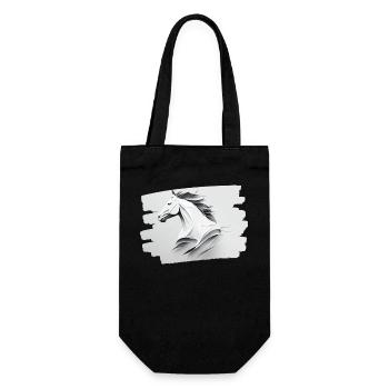 The Power and Purity of a White Horse's Head - Gift Bag for Bottles - black - Front
