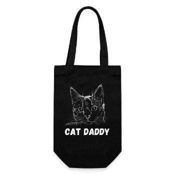 Katzen-Papa - Geschenkbeutel für Flaschen - Schwarz - Vorne