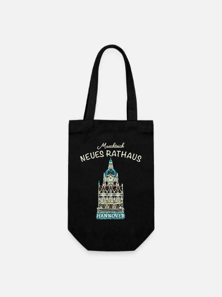 Hannover, kultiges Neues Rathaus, Niedersachsen - Geschenkbeutel für Flaschen - Schwarz