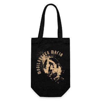 Mobilbagger Mafia Totenkopf - Geschenkbeutel für Flaschen - Schwarz - Vorne
