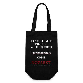 Einmal ohne Notarzt - Geschenkbeutel für Flaschen - Schwarz - Vorne