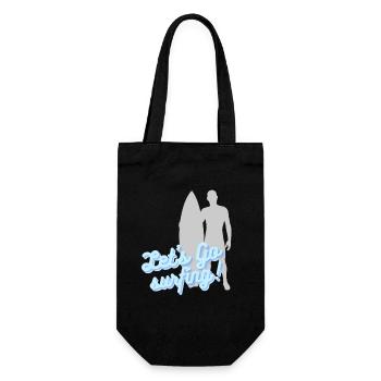Let's go surfing - Gift Bag for Bottles - black - Front
