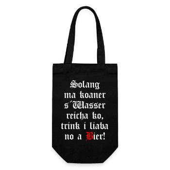 Solange mir keiner das Wasser reichen kann Bier - Geschenkbeutel für Flaschen - Schwarz - Vorne