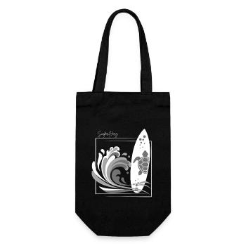Cœur de surfeur - Sac à bouteille - noir - Devant