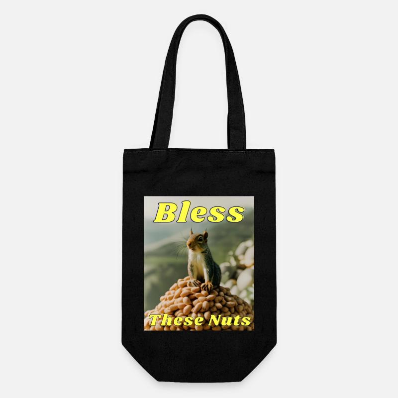 Bless These Nuts - Gift Bag for Bottles - black