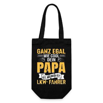 GANZ EGAL WIE COOL DEIN PAPA IST, MEINER IST LK... - Geschenkbeutel für Flaschen - Schwarz - Vorne