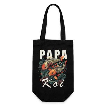 Papa Koi Japanischer Vatertag - Geschenkbeutel für Flaschen - Schwarz - Vorne