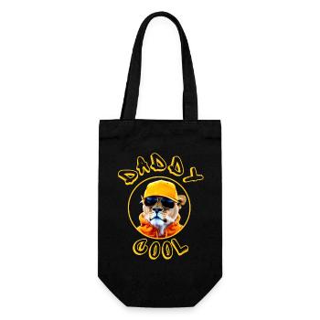 Daddy Cool Yellow - Geschenkbeutel für Flaschen - Schwarz - Vorne