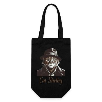 catshelby - Geschenkbeutel für Flaschen - Schwarz - Vorne