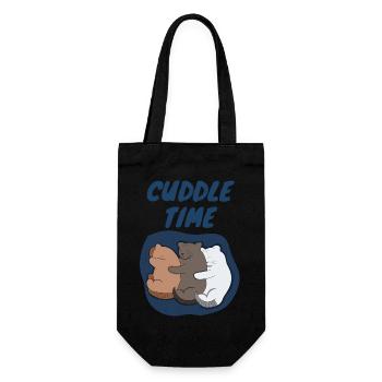 Câlinez le temps - un design de sommeil confortable pour les amoureux des chats - Sac à bouteille - noir - Devant