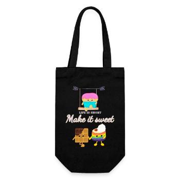 La vie est courte rendez-la douce - Sac à bouteille - noir - Devant