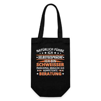 Ich führe Selbstgespräche - Schweißer Edition - Geschenkbeutel für Flaschen - Schwarz - Vorne