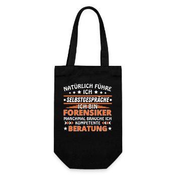 Ich führe Selbstgespräche - Forensiker Edition - Geschenkbeutel für Flaschen - Schwarz - Vorne