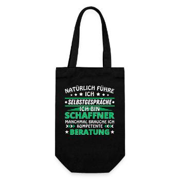 Ich führe Selbstgespräche - Schaffner Edition - Geschenkbeutel für Flaschen - Schwarz - Vorne