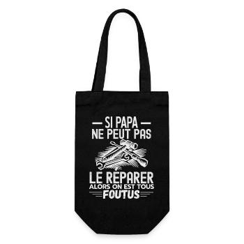 Papa réparateur Papa Bricoleur Papa de l année 1 - Sac à bouteille - noir - Devant