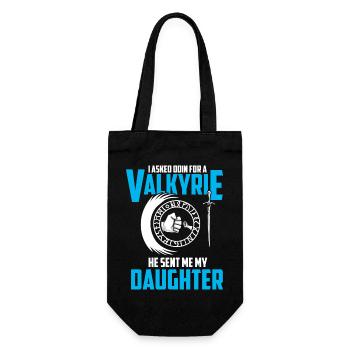 Walküre Wikinger Nord Vater Tochter Baby Valkyrie - Geschenkbeutel für Flaschen - Schwarz - Vorne