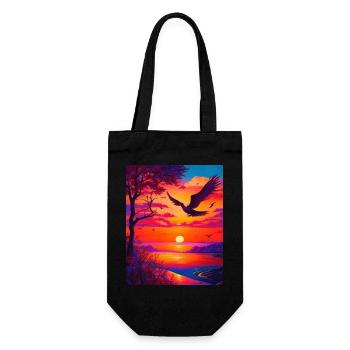 Artwork graphic majestically vivid color shapes - Gift Bag for Bottles - black - Front