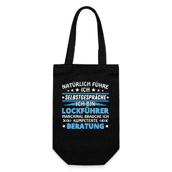 Ich führe Selbstgespräche - Lockführer Edition - Geschenkbeutel für Flaschen - Schwarz - Vorne