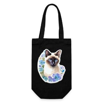 Siamkatze - Geschenkbeutel für Flaschen - Schwarz - Vorne