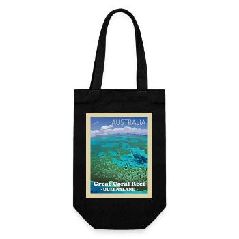 Great Barrier Reef - Geschenkbeutel für Flaschen - Schwarz - Vorne