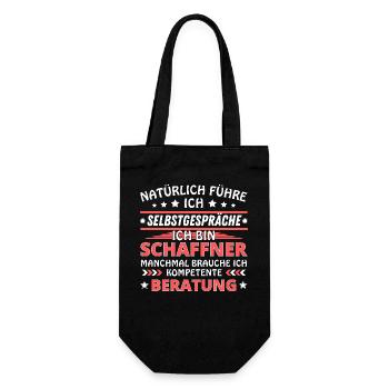 Ich führe Selbstgespräche - Schaffner Edition - Geschenkbeutel für Flaschen - Schwarz - Vorne