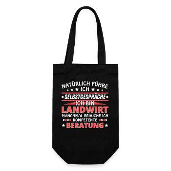 Ich führe Selbstgespräche - Landwirt Edition - Geschenkbeutel für Flaschen - Schwarz - Vorne