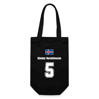 Island Trikot Nr.5 - Geschenkbeutel für Flaschen - Schwarz - Vorne
