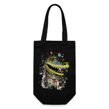 Fako l'alligator - Sac à bouteille - noir - Devant