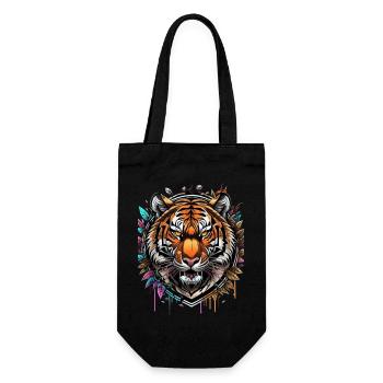 Graffiti Tiger - Geschenkbeutel für Flaschen - Schwarz - Vorne