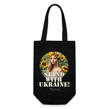 Ukraine - Geschenkbeutel für Flaschen - Schwarz - Vorne