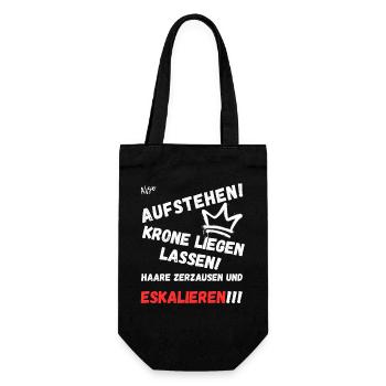 Aufstehen Krone liegen lassen Eskalieren - Geschenkbeutel für Flaschen - Schwarz - Vorne