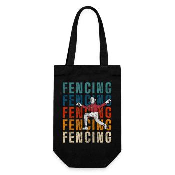 Fencing Sports Fencing Martial Arts - Gift Bag for Bottles - black - Front