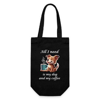 Cute dog with coffee mug - Gift Bag for Bottles - black - Front