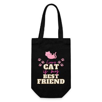 Katzen Katzenfreund shirt - Geschenkbeutel für Flaschen - Schwarz - Vorne