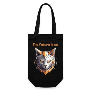 Cat of the future - Gift Bag for Bottles - black - Front
