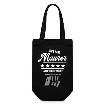 Bester Maurer weltbester Betonbauer Meister Bau - Geschenkbeutel für Flaschen - Schwarz - Vorne