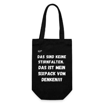 Das sind keine Stirnfalten. - Geschenkbeutel für Flaschen - Schwarz - Vorne