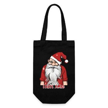 Ich hasse Weihnachten Lustiger Anti-Weihnachtsmann - Geschenkbeutel für Flaschen - Schwarz - Vorne