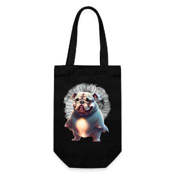 Bulldogge Halloween Hund HUNDE - Geschenkbeutel für Flaschen - Schwarz - Vorne