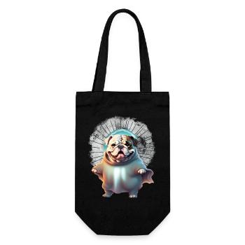 Bulldogge Halloween Hund Hunde - Geschenkbeutel für Flaschen - Schwarz - Vorne