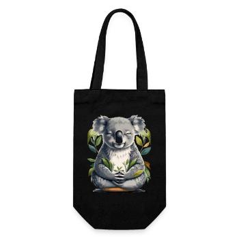 Koala Meditation - Gift Bag for Bottles - black - Front