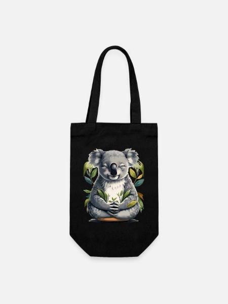 Koala Meditation - Geschenkbeutel für Flaschen - Schwarz