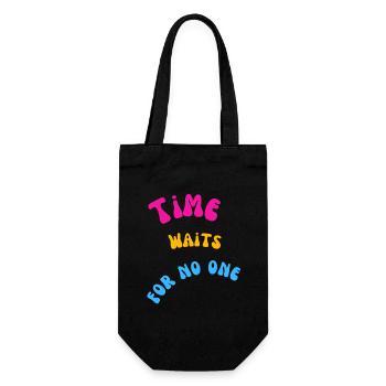 Time - Gift Bag for Bottles - black - Front