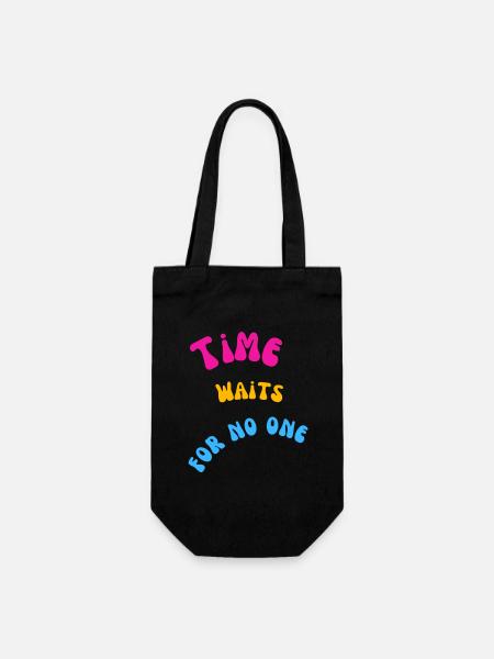 Time - Gift Bag for Bottles - black