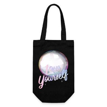 Love yourself Seifenblase - Geschenkbeutel für Flaschen - Schwarz - Vorne