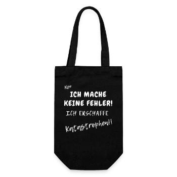 Ich mache keine Fehler.Ich erschaffen Katastrophen - Geschenkbeutel für Flaschen - Schwarz - Vorne